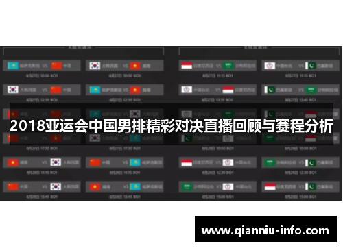 2018亚运会中国男排精彩对决直播回顾与赛程分析